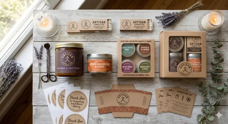Branded candles, jars and gift packaging