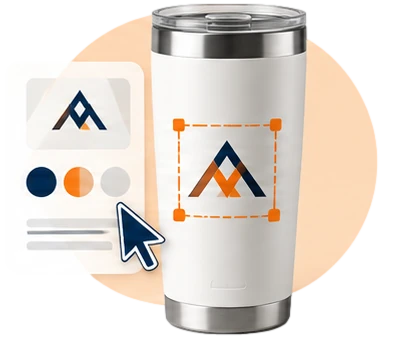 Placing a logo on the tumbler in the online designer